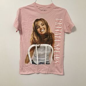Britney Spears Graphic T Shirt Pink Short Sleeve Crew Neck Licensed Tee Size S
